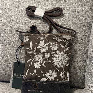 Myra Bag  Dusky Bleach Brown and Cream Floral Crossbody